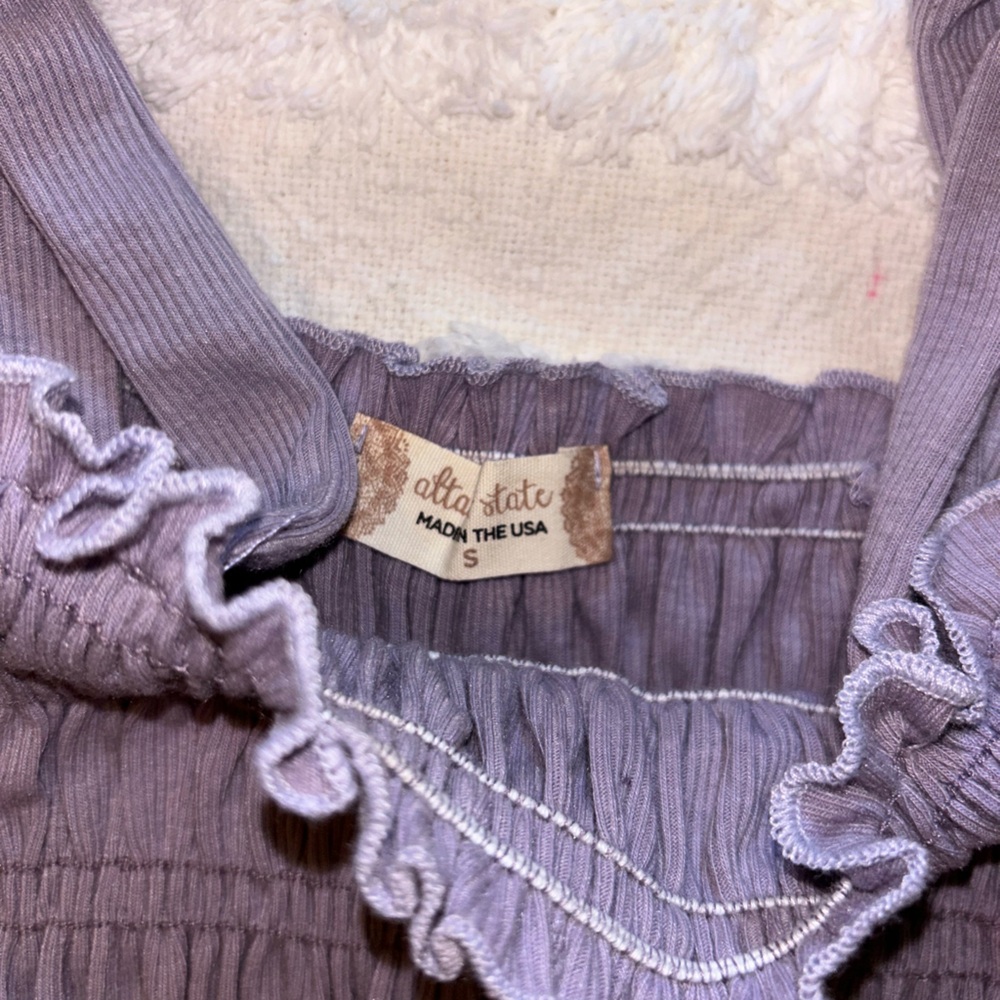 Altar'd State Lilac Ruffle Blouse - Picture 3 of 3